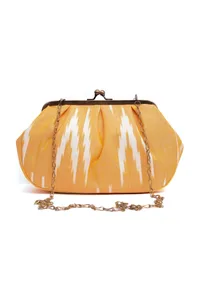 Tuscan Yellow Ikat Clutch Bag image 2