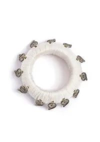 White Thread Wooden Bangles image 3