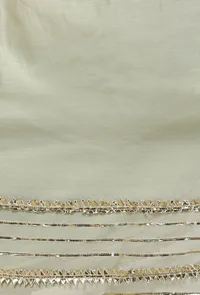 Pastel Green Chanderi Silk Cotton Saree with Gota Embroidery image 5