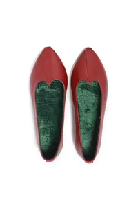 Maroon Cruelty-Free Leather Juttis image 1