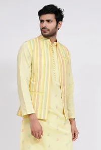 Yellow Stripe Nehru Jacket image 2