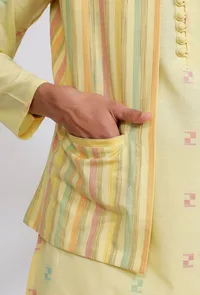 Yellow Stripe Nehru Jacket image 5