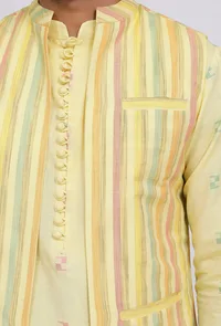 Yellow Stripe Nehru Jacket image 6