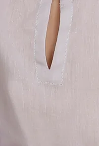 Set Of 2: Light Grey Mul Mul Short Kurta With Light Grey Short image 4