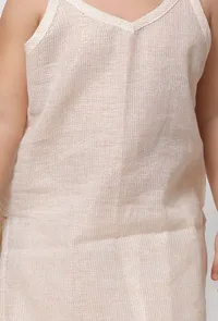 Set of 2- Gold White Malmal Slip With Gold Stripes Skirt image 4