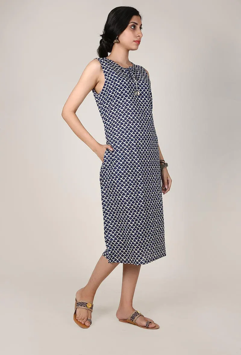 Straight Fit Midi Bagru Dress