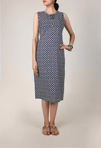 Straight Fit Midi Bagru Dress image 2