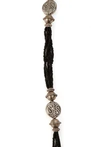 German Silver Durga Pendant With Black Bead Thread Necklace image 5