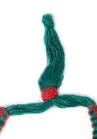 Teal and Red Ghungroo Tribal Anklet image 4