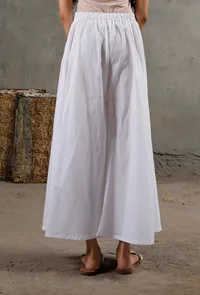 White Cotton Culottes image 4
