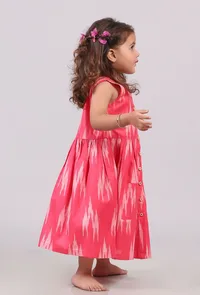 Pink Ikat Flared Dress image 2