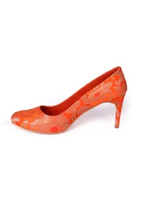 Orange Brocade Pencil Heels image 3