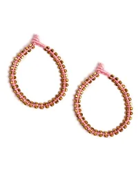 Set Of 2- Maryam Pink German Silver Anklets image 2