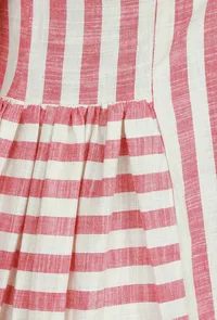 Pink & White Striped Cotton Viscose Kurta image 6