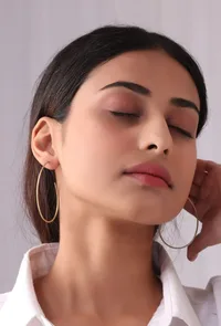 Arc Line Brass Earrings image 1