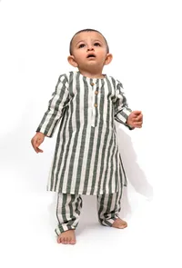 Set of 2 - Moon Blue Stripes Tunic Kurta Pajama image 3