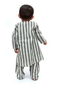 Set of 2 - Moon Blue Stripes Tunic Kurta Pajama image 4