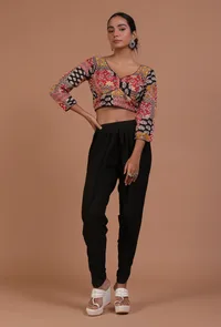 Multicolor Cotton Ajrakh Printed Full Sleeve Blouse image 2