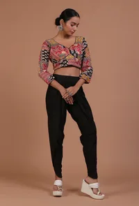 Multicolor Cotton Ajrakh Printed Full Sleeve Blouse image 3