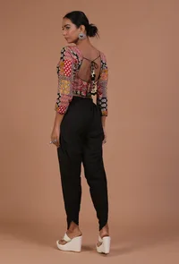 Multicolor Cotton Ajrakh Printed Full Sleeve Blouse image 5