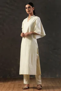 Tulip Sleeve Golden Cream Kurta image 2