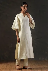 Tulip Sleeve Golden Cream Kurta image 3