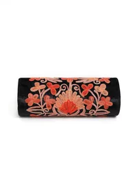 Rose Black Tilla Embroidery Velvet Clutch image 4
