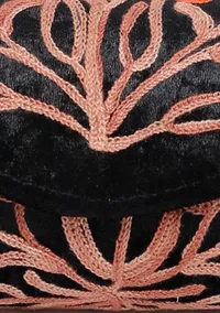 Rose Black Tilla Embroidery Velvet Clutch image 5