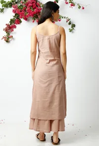 Set of 3: Light Beige Kota Doriya Overlay with Slip and Cotton pallazo image 5