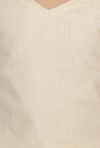 Set of 2: Cream White Cotton Anarkali Kurti with Skirt image 5