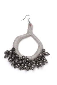 Isa White Ghungroo Tribal Earrings image 3