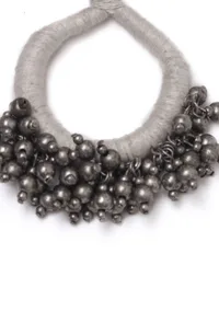 Isa White Ghungroo Tribal Earrings image 4