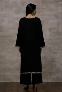 Black Wool Pure Woollen Phiran image 5