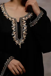 Black Wool Pure Woollen Phiran image 6