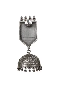 Silver Oxidized Choker With Earrings image 6