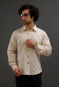 Pink Cotton Slim Fit Shirt image 1