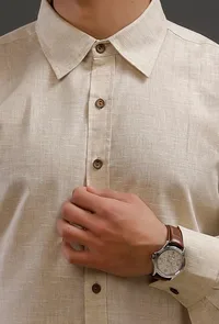 Pink Cotton Slim Fit Shirt image 4