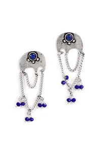 Azure Blue Chain Earrings image 2