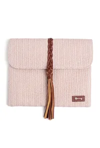 Mistrose White Raffia Weave Pouch Bag image 2