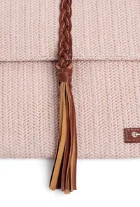 Mistrose White Raffia Weave Pouch Bag image 6