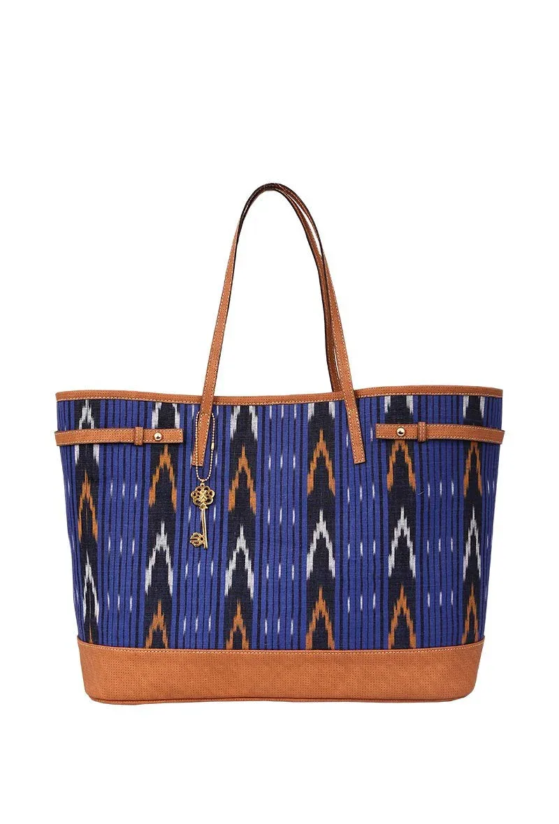Blue Ikat Tote Bag
