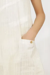 Set of 2: Snow White Cotton Anarkali Kurti with Flared Pants image 6