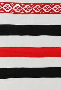 Red Toda Embroidery Pure Cotton Long Kurta image 5