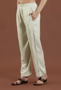 Solid Mint Green Shantoon Straight Fit Ethnic Pant image 3