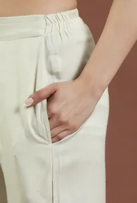 Solid Mint Green Shantoon Straight Fit Ethnic Pant image 5