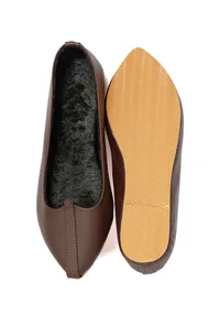 Chocolate Brown Cruelty-Free Leather Juttis image 3