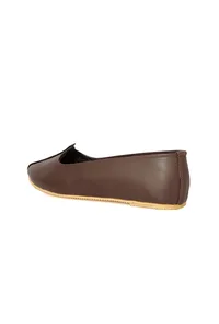 Chocolate Brown Cruelty-Free Leather Juttis image 5