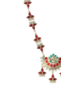 Red German Silver Gold Plated Necklace image 3