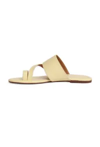 White Cream Cruelty Free Leather Sliders image 3