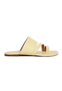 White Cream Cruelty Free Leather Sliders image 4